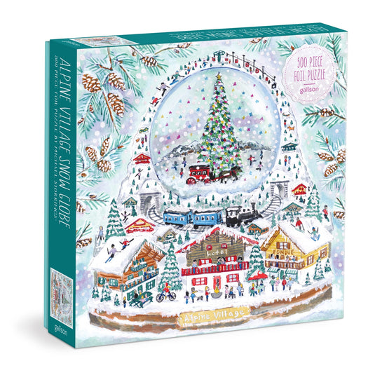 Alpine Village Snowglobe 500 Piece Jigsaw Puzzle by Galison - 1