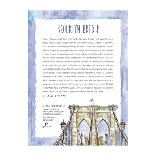 Brooklyn Bridge 1000 Piece Jigsaw Puzzle by Galison - 4