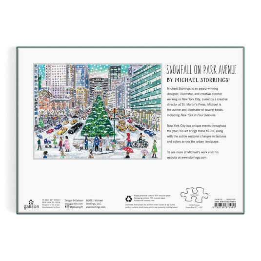 Snowfall on Park Avenue 1000 Piece Jigsaw Puzzle by Galison - 3