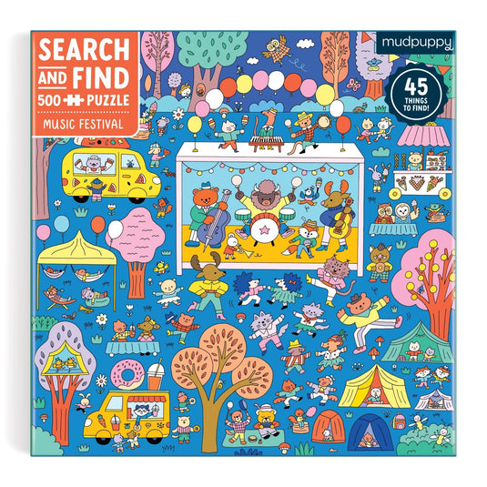 Music Festival 500 Piece Search and Find Family Puzzle by Galison - 2