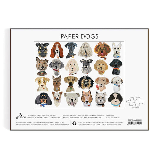 Paper Dogs 1000 Piece Jigsaw Puzzle by Galison - 4