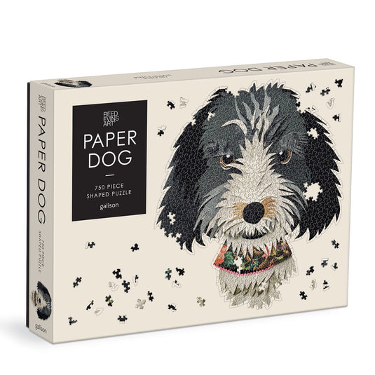 Paper Dogs 750 Piece Shaped Jigsaw Puzzle by Galison - 1