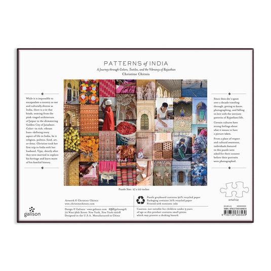 Patterns of India: A Journey Through Colors, Textiles and the Vibrancy of Rajasthan 1000 Piece Jigsaw Puzzle by Galison - 6