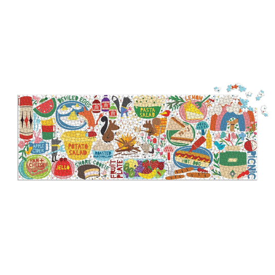 Picnic Party 1000 Piece Panoramic Family Puzzle by Galison - 2