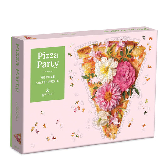 Pizza Party 750 Piece Shaped Jigsaw Puzzle by Galison - 1