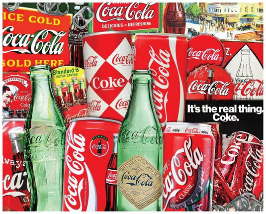 Coca-Cola Then and Now Vintage Cans 1000 Piece Jigsaw Puzzle by Springbok - 1