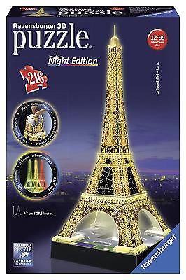 Eiffel Tower: Night Edition 216 Piece 3D Jigsaw Puzzle by Ravensburger - 1