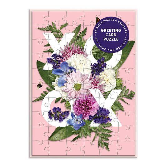 Say It With Flowers 'XOXO' 60 Piece Greeting Card Jigsaw Puzzle by Galison