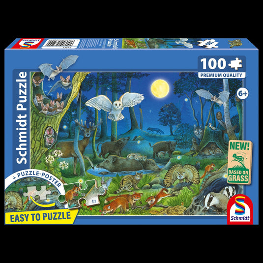 Animals By Night 100 Piece Jigsaw Puzzle by Schmidt Puzzle - 1