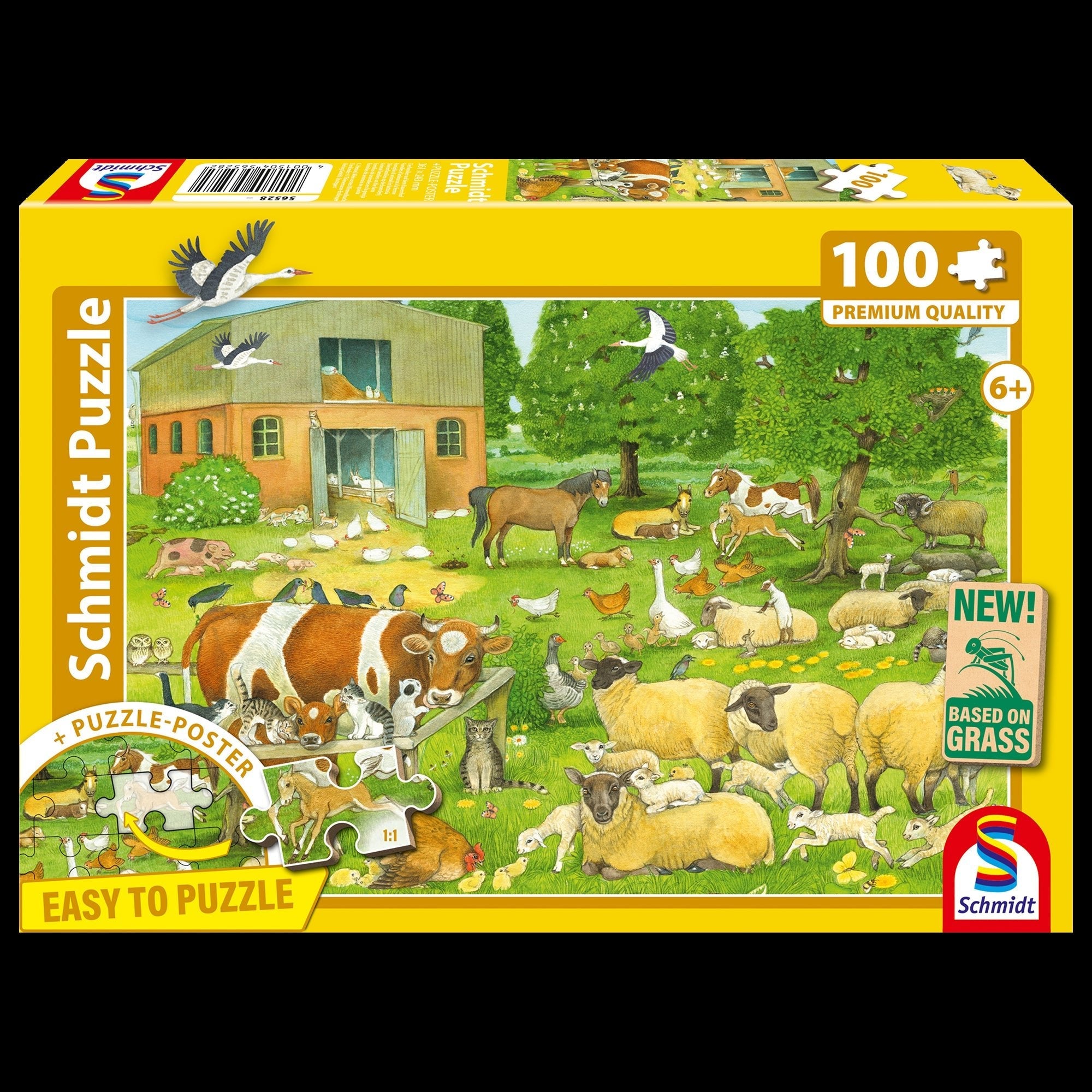 Animals On The Farm 100 Piece Jigsaw Puzzle by Schmidt Puzzle