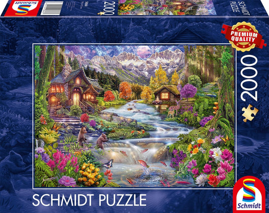 River In The Mountains 2000 Piece Jigsaw Puzzle by Schmidt Puzzle - 1