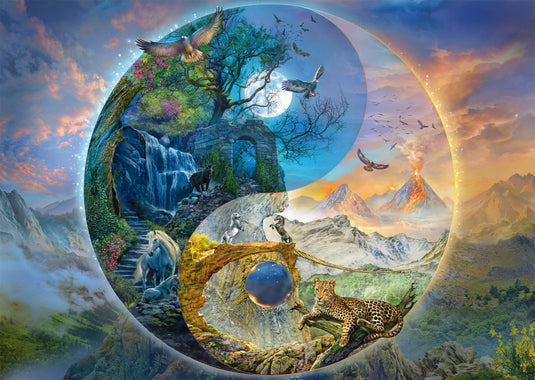 Yin & Yang Mountain Worlds 1000 Piece Jigsaw Puzzle by Schmidt Puzzle - 2