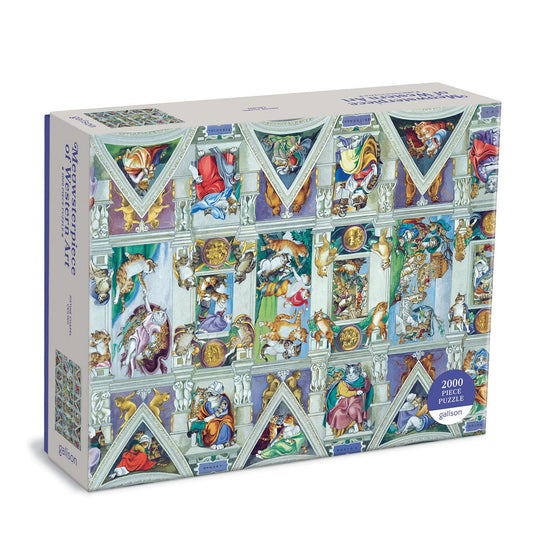 Sistine Chapel Ceiling Meowsterpiece of Western Art 2000 Piece Jigsaw Puzzle by Galison - 1