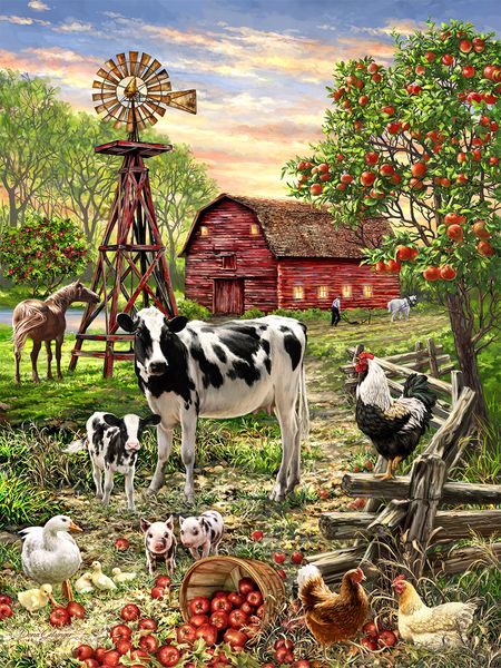 Barnyard Animals 500 Piece Jigsaw Puzzle by Springbok - 1