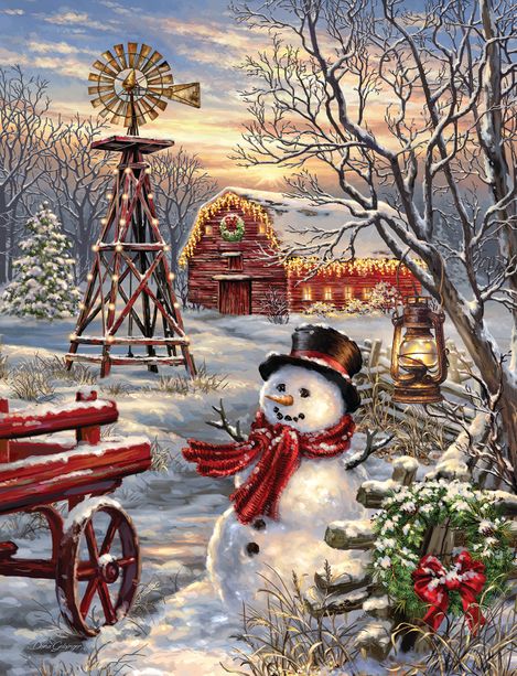 Winter Windmill 500 Piece Jigsaw Puzzle by Springbok - 1