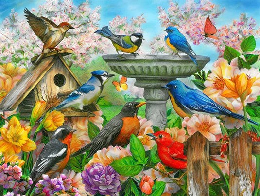 Bird Bath 500 Piece Jigsaw Puzzle by Springbok - 1