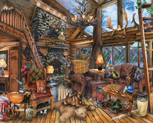 The Hunting Lodge 1000 Piece Jigsaw Puzzle by Springbok - 1