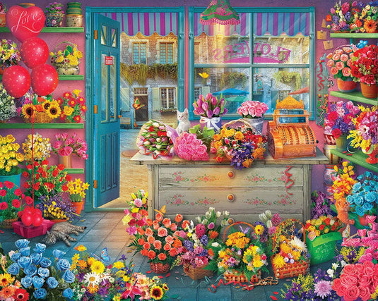 Flower Shop 1000 Piece Jigsaw Puzzle by Springbok - 1