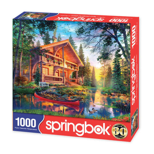 Log House Retreat 1000 Piece Jigsaw Puzzle by Springbok - 2