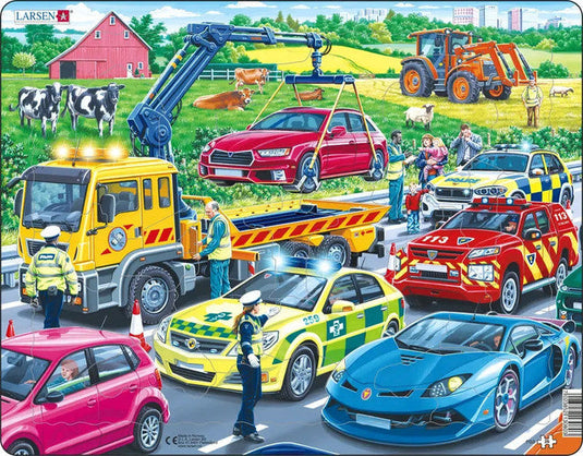 Rescue Vehicles 26 Piece Jigsaw Puzzle by Springbok - 1