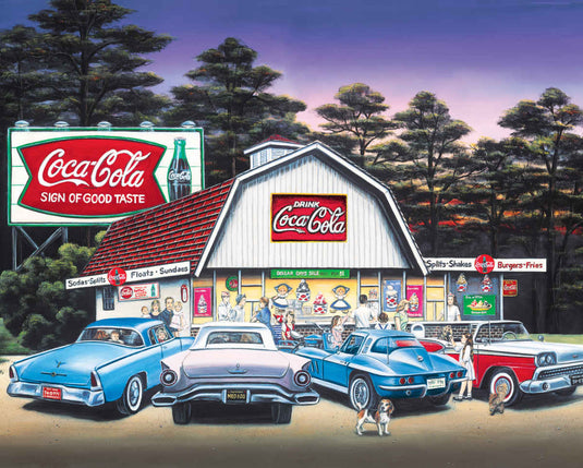 Coca-Cola Night on the Town 1500 Piece Jigsaw Puzzle by Springbok - 1