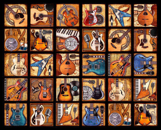 Six String Symphony 2000 Piece Jigsaw Puzzle by Springbok - 1