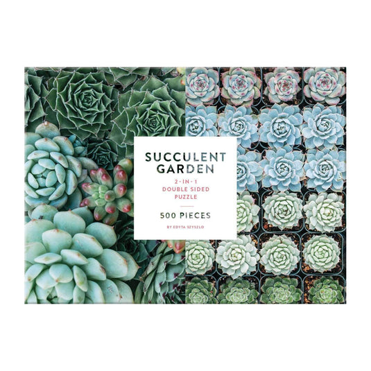 Succulent Garden Double-Sided 500 Piece Jigsaw Puzzle by Galison