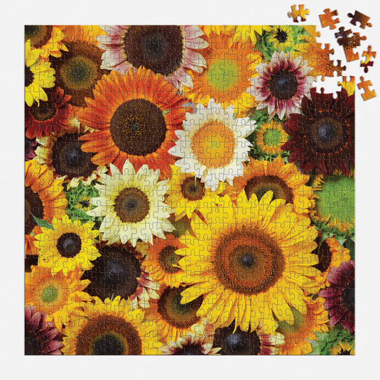 Sunflower Blooms 500 Piece Jigsaw Puzzle by Galison - 4