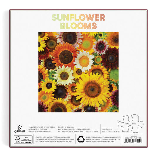 Sunflower Blooms 500 Piece Jigsaw Puzzle by Galison - 5