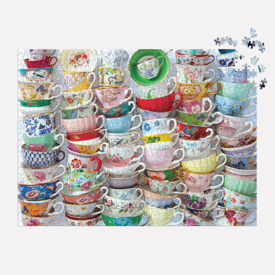 Teacups 1000 Piece Jigsaw Puzzle by Galison - 4