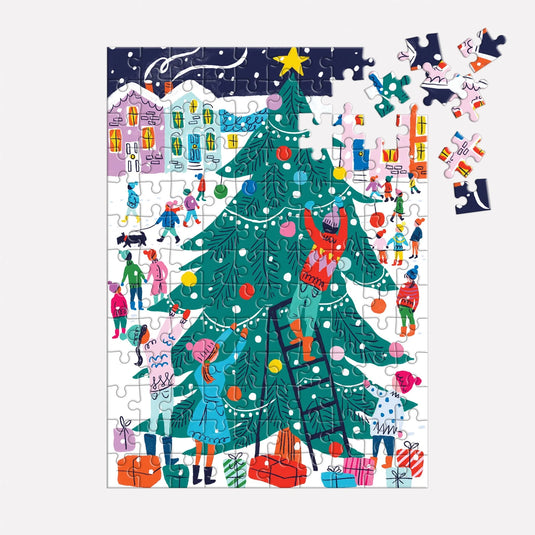 Tree Decorating 130 Piece Mini Jigsaw Puzzle Ornament by Galison