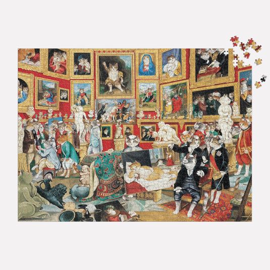 Tribuna of the Uffizi Meowsterpiece of Western Art 1500 Piece Jigsaw Puzzle by Galison - 4