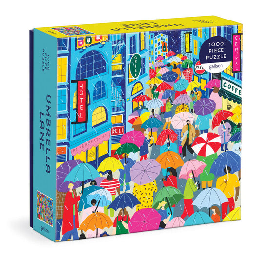 Umbrella Lane 1000 Piece Jigsaw Puzzle by Galison - 1