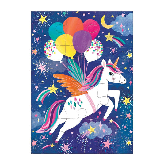Unicorn Party Greeting Card Puzzle by Galison - 2