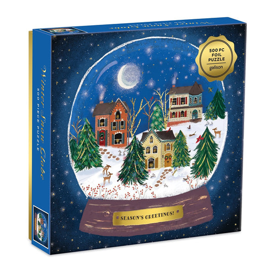 Winter Snow Globe 500 Piece Jigsaw Puzzle by Galison - 1