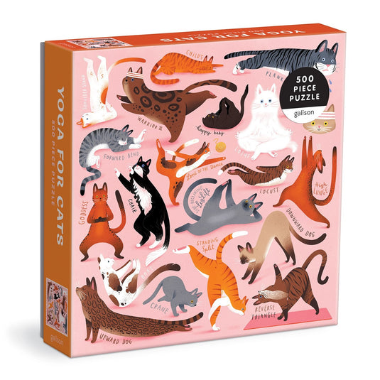 Yoga for Cats 500 Piece Jigsaw Puzzle by Galison - 1