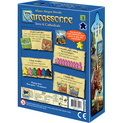 Carcassonne: Expansion #1 Inns And Cathedrals Board Game Expansion by Z-Man Games