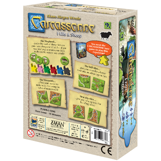 Carcassonne: Expansion #9 Hills & Sheep Board Game Expansion by Z-Man Games